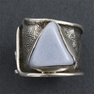 pierścionek Z AGATEM BŁĘKITNYM (ID689)
